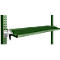 Consola de almacenamiento inclinable Manuflex, para serie Universal o Profi, profundidad útil 195 mm, para anchura de mesa 1500 mm, verde reseda