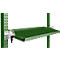 Consola de almacenamiento inclinable Manuflex, para serie Universal o Profi, profundidad útil 345 mm, para anchura de mesa 1250 mm, verde reseda