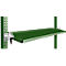 Consola de almacenamiento inclinable Manuflex, para serie Universal o Profi, profundidad útil 345 mm, para anchura de mesa 1500 mm, verde reseda