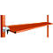 Console de rangement inclinable Manuflex, pour séries Universal ou Profi, profondeur utile 345 mm, pour largeur de table de 1750 mm, rouge orangé