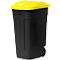 Container mit Deckel, anthrazit, Deckel gelb