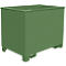 Container voor routetreinen type C 80, voor vaste stoffen, 3 hoog stapelbaar, capaciteit 0,8 m³, tot 1000 kg, reseda groen RAL 6011