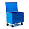 Containerwagen van plaatstaal met deksel, 990 x 680 mm