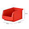 Contenedor abierto SSI Schäfer LF 221, polipropileno, L 234 x An 150 x Al 122 mm, 2,7 l, rojo