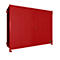 Contenedor BAUER CEN 36-2, acero, puerta de dos hojas, ancho 3915 x fondo 1480 x alto 3145 mm, rojo