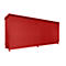 Contenedor BAUER CEN 65-2 IBC, acero, puerta corredera, ancho 6915 x fondo 1550 x alto 3445 mm, rojo