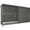 Contenedor Bauer tipo CEN 59-2 IBC, 2 niveles de estantes, puerta corredera, 2000 l, ancho 6255 x fondo 1550 x alto 3450 mm, gris ratón RAL 7005