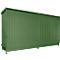 Contenedor de estantes Bauer tipo CEN 59-2 IBC, 2 niveles de estantes, puerta corredera, 2000 l, ancho 6255 x fondo 1550 x alto 3450 mm, verde reseda RAL 6011