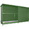 Contenedor de estantes Bauer tipo CEN 59-2 IBC, 2 niveles de estantes, puerta corredera, 2000 l, ancho 6255 x fondo 1550 x alto 3450 mm, verde reseda RAL 6011