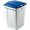 Contenedor de residuos reciclables, 90 l, con tapa, azul