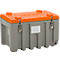 Contenedor de transporte y plataforma CEMO CEMbox 150, polietileno, 150 l, L 800 x A 600 x H 530 mm, apilable, gris/naranja