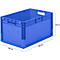 Contenedor ligero Euro Box ELB 6320, de PP, capacidad 64 litros, sin tapa, azul