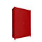 Contenedor para estantes BAUER CEN 33-3 IBC, acero, puerta de doble hoja, ancho 3895 x fondo 1585 x alto 4995 mm, rojo