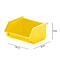 Caja de almacenamiento amarilla, dimensiones: 100 x 92 x 51 mm.