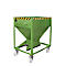 Conteneur à bascule SR-D 375, charge maximale 375 kg, avec roulettes et fermeture à glissière, L 780 x H 1230 mm, acier, vert réséda RAL 6011