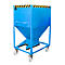 Conteneur à bascule SR-D 600, charge max. 600 kg, avec roulettes et fermeture à glissière, L 780 x H 1610 mm, acier, bleu clair RAL 5012