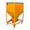 Conteneur à bascule SR-D 600, charge max. 600 kg, avec roulettes et fermeture à glissière, L 780 x H 1610 mm, acier, jaune-orange RAL 2000