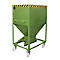 Conteneur à bascule SR-D 600, charge max. 600 kg, avec roulettes et fermeture à glissière, L 780 x H 1610 mm, acier, vert réséda RAL 6011