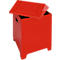 Conteneur à déchets, tôle d'acier, rouge, 73 l, L 400 x P 400 x H 680 mm, couvercle à charnières