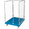 Conteneur à grille 3 côtés, 1020 sur conteneur sur roulettes en plastique, bleu clair RAL5012