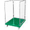Conteneur à grille 3 côtés, 1020 sur conteneur sur roulettes en plastique, vert RAL6024