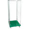 Conteneur à grille 3 côtés, 1600 sur conteneur sur roulettes en plastique, vert RAL 6024
