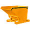 Conteneur basculant automatique Bauer type 4A 1200, 3 points de déclenchement, système de roulement, capacité 1,2 m³, jusqu'à 1500 kg, jaune-orange RAL 2000