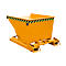 Conteneur basculant automatique Bauer type 4A 600, 3 points de déclenchement, système de roulement, capacité 0,6 m³, jusqu'à 1000 kg, jaune-orange RAL 2000