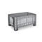 Conteneur de transport et de gerbage Noah, sans couvercle, fond et parois fermés, capacité 354 l, charge jusqu'à 300 kg, 4 pieds, L 1200 x P 800 x H 580 mm, polyéthylène alimentaire, gris