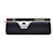 Contour RollerMouse Red Plus mit schwarzer Handballenauflage und silberner Bedieneinheit auf weißem Hintergrund.