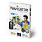 A paper pack with the imprint Navigator Home Pack, with a man sitting in front of it while printing. Other information is on the paper.