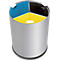 Corbeille à papier de tri des déchets - modèle de table - en inox - 3 bacs intérieurs en polypropylène - 9 litres