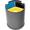 Corbeille à papier de tri des déchets - modèle de table - en métal - 3 bacs intérieurs en polypropylène - 9 litres