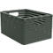 Corbeille COUNTRY, 18 litres, aspect rotin, plastique, lavable au lave-vaisselle, empilable, L 278 x L 368 x H 199 mm, vert foncé
