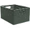 Corbeille COUNTRY, 18 litres, aspect rotin, plastique, lavable au lave-vaisselle, empilable, L 278 x L 368 x H 199 mm, vert foncé