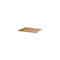 A brown, slightly curved cardboard tray lies on a white background. The edges are dark brown.