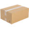 A rectangular cardboard box in brown, sealed with tape.