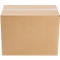 Cardboard box made of brown cardboard, sealed at the top with adhesive tape.