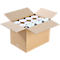 An open cardboard box filled with rolls of tape. The product name is written on the tape.