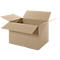 Open brown cardboard box with flaps up.
