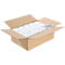 An open cardboard box containing white products. The box is brown. The products are white.