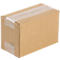 A rectangular, brown cardboard box sealed with tape.