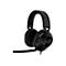 Schwarzes Gaming-Headset mit Mikrofon auf weißem Hintergrund.