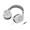 Weißes Headset mit grauem Bügel und Ohrmuscheln. An den Ohrmuscheln ist das Corsair-Logo zu sehen. Kabel und Klinkenstecker.