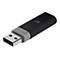 Schwarzer USB-Stick mit silberner Spitze, Corsair-Logo.