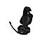 Schwarzes Gaming-Headset, seitlich vor weiÃŸem Hintergrund, Mikrofon ausgefahren.