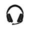 Schwarzes Headset mit BÃ¼gel und Mikrofon, vor weiÃŸem Hintergrund. Die Ohrmuscheln sind eckig.