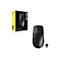 Schwarze kabellose Gaming-Maus Corsair M75 AIR mit Verpackung und USB-Empfänger auf weißem Grund.