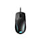 Schwarze Gaming-Maus mit blauen LED-Details und Corsair-Logo. Kabel nach oben.