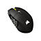 Schwarze Gaming-Maus mit 12 programmierbaren Seitentasten. Auf der Maus steht das Corsair-Logo.